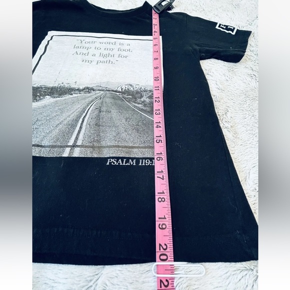 Eighty Eight Brand-Black-Graphic Shirt w/ Psalms 119:105-Short Sleeve-Boy 10/12 - Picture 9 of 12